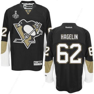 Men’s Pittsburgh Penguins #62 Carl Hagelin Black Team Color 2017 Stanley Cup NHL Finals Patch Jersey