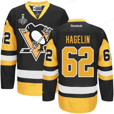 Men’s Pittsburgh Penguins #62 Carl Hagelin Black Third 2017 Stanley Cup NHL Finals Patch Jersey