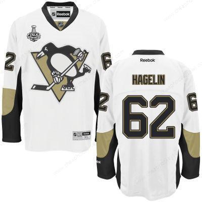 Men’s Pittsburgh Penguins #62 Carl Hagelin White Road 2017 Stanley Cup NHL Finals Patch Jersey