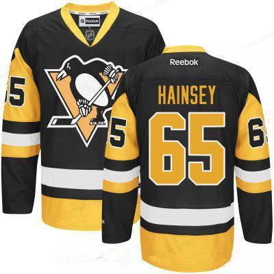 Men’s Pittsburgh Penguins #65 Ron Hainsey Black Third Stitched NHL Reebok Hockey Jersey