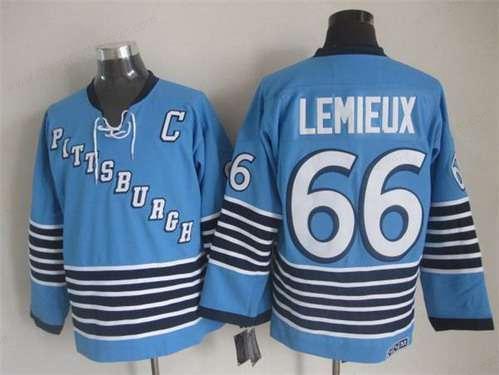 Men’s Pittsburgh Penguins #66 Mario Lemieux 1967-68 Light Blue CCM Vintage Throwback Jersey