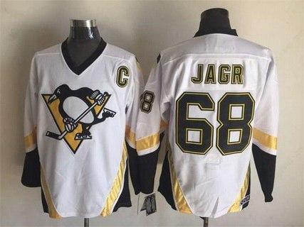 Men’s Pittsburgh Penguins #68 Jaromir Jagr 2002-03 White CCM Vintage Throwback Jersey