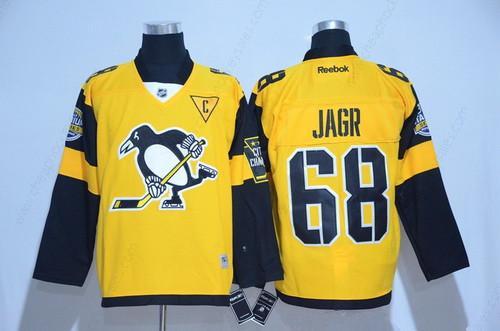 Men’s Pittsburgh Penguins #68 Jaromir Jagr Yellow 2017 Stadium Series Stitched NHL Reebok Hockey Jersey