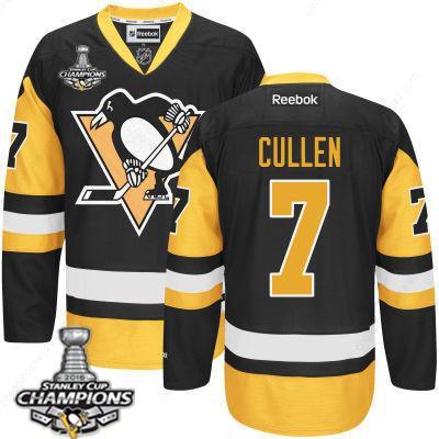 Men’s Pittsburgh Penguins #7 Matt Cullen Black Third Jersey 2017 Stanley Cup Champions Patch