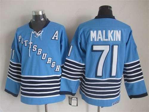 Men’s Pittsburgh Penguins #71 Evgeni Malkin 1967-68 Light Blue CCM Vintage Throwback Jersey