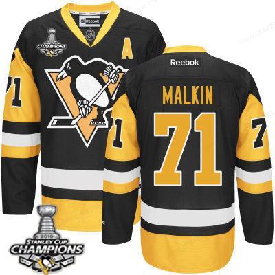 Men’s Pittsburgh Penguins #71 Evgeni Malkin Black Third A Patch Jersey 2017 Stanley Cup Champions Patch