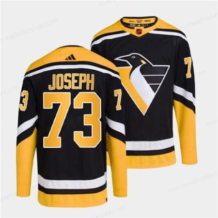 Men’s Pittsburgh Penguins #73 Pierre-Olivier Joseph Black 2022 Reverse Retro Stitched Jersey