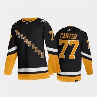 Men’s Pittsburgh Penguins #77 Jeff Carter Black 2021-2022 Stitched Jersey