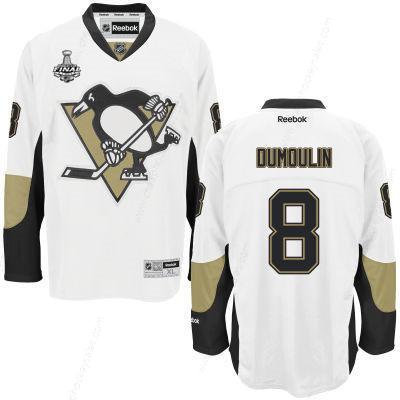 Men’s Pittsburgh Penguins #8 Brian Dumoulin White Road 2017 Stanley Cup NHL Finals Patch Jersey