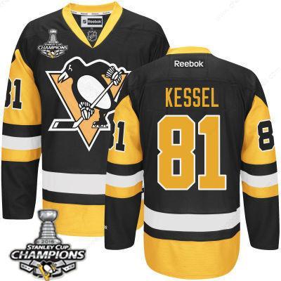 Men’s Pittsburgh Penguins #81 Phil Kessel Black Third Jersey 2017 Stanley Cup Champions Patch