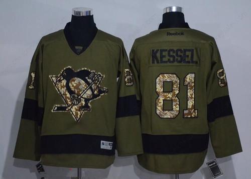 Men’s Pittsburgh Penguins #81 Phil Kessel Green Salute To Service Stitched NHL Reebok Hockey Jersey