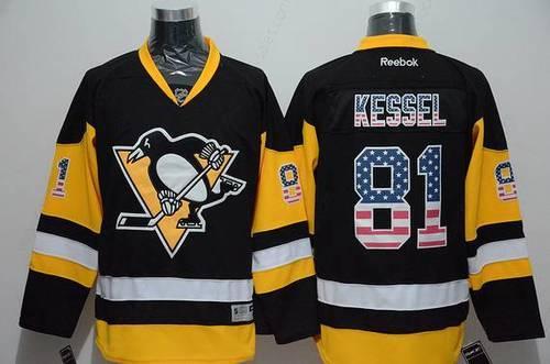 Men’s Pittsburgh Penguins #81 Phil Kessel Reebok Black Third NHL Usa Flag Fashion Jersey