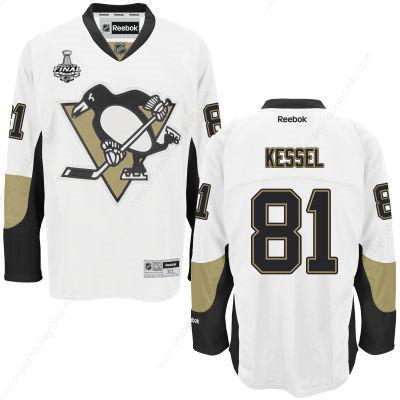 Men’s Pittsburgh Penguins #81 Phil Kessel White Road 2017 Stanley Cup NHL Finals Patch Jersey