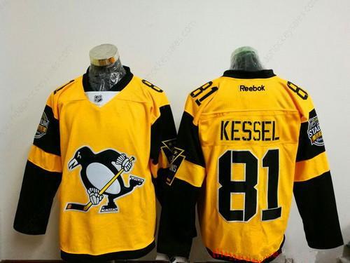 Men’s Pittsburgh Penguins #81 Phil Kessel Yellow 2017 Stadium Series Stitched NHL Reebok Hockey Jersey