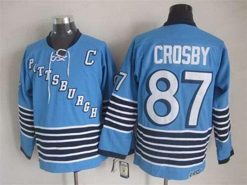 Men’s Pittsburgh Penguins #87 Sidney Crosby 1967-68 Light Blue CCM Vintage Throwback Jersey