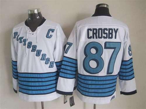 Men’s Pittsburgh Penguins #87 Sidney Crosby 1967-68 White CCM Vintage Throwback Jersey