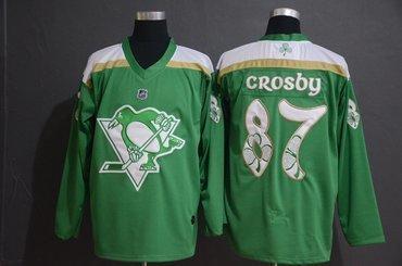 Men’s Pittsburgh Penguins 87 Sidney Crosby Green 2019 St. Patrick’S Day Adidas Jersey