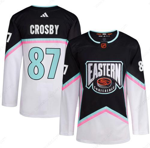 Men’s Pittsburgh Penguins #87 Sidney Crosby White Black 2023 All-Star Stitched Jersey