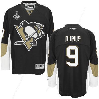 Men’s Pittsburgh Penguins #9 Pascal Dupuis Black Team Color 2017 Stanley Cup NHL Finals Patch Jersey