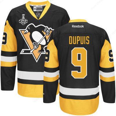 Men’s Pittsburgh Penguins #9 Pascal Dupuis Black Third 2017 Stanley Cup NHL Finals Patch Jersey