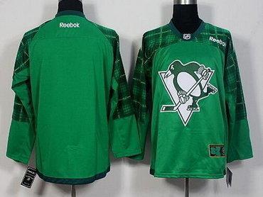 Men’s Pittsburgh Penguins Blank Green 2016 St. Patrick’S Day Hockey Jersey