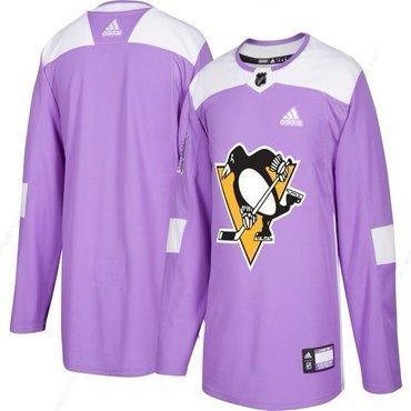 Men’s Pittsburgh Penguins Purple Pink Custom Adidas Hockey Fights Cancer Practice Jersey