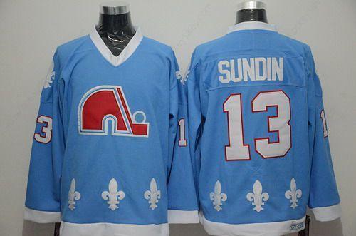 Men’s Quebec Nordiques #13 Mats Sundin Light Blue CCM Vintage Throwback Jersey