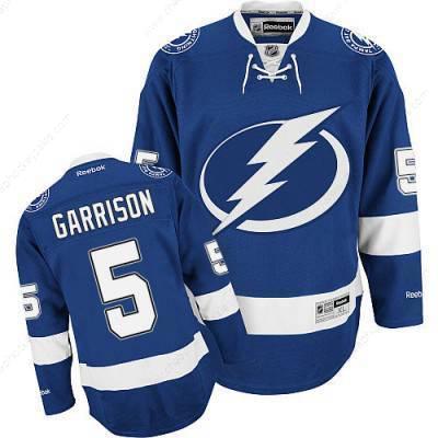 Men’s Reebok Tampa Bay Lightning #5 Jason Garrison Premier Blue Home NHL Jersey