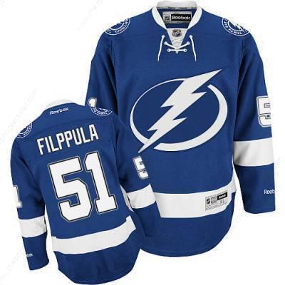 Men’s Reebok Tampa Bay Lightning #51 Valtteri Filppula Blue Home NHL Jersey