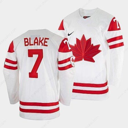 Men’s Rob Blake Canada Hockey White 2022 Winter Olympic #7 Salt Lake City Jersey