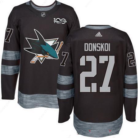 Men’s San Jose Sharks #27 Joonas Donskoi Black 100Th Anniversary Stitched NHL 2017 Adidas Hockey Jersey