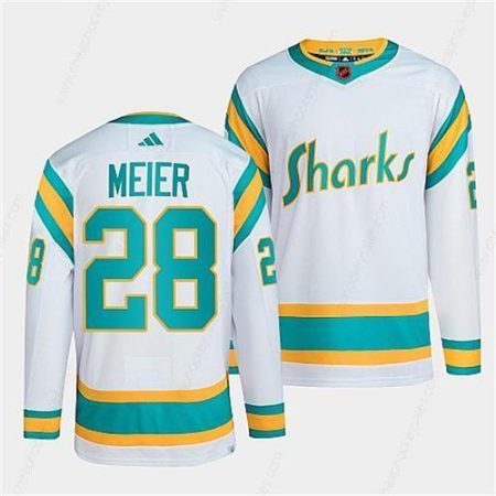 Men’s San Jose Sharks #28 Timo Meier White 2022 Reverse Retro Stitched Jersey