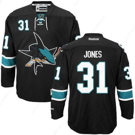 Men’s San Jose Sharks #31 Martin Jones Black Premier Alternate Jersey