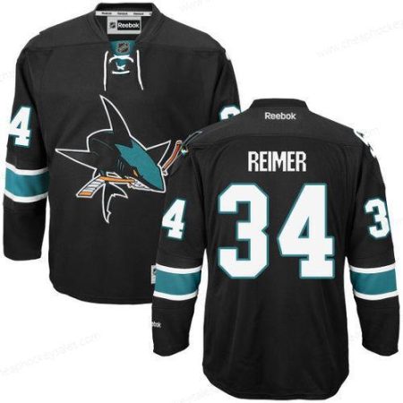 Men’s San Jose Sharks #34 James Reimer Black Third Hockey Jersey