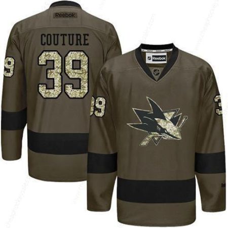 Men’s San Jose Sharks #39 Logan Couture Reebok Green Camo Player Jersey