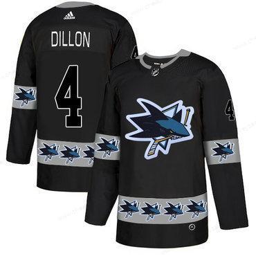 Men’s San Jose Sharks #4 Brenden Dillon Black Team Logos Fashion Adidas Jersey