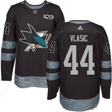 Men’s San Jose Sharks #44 Marc-Edouard Vlasic Black 100Th Anniversary Stitched NHL 2017 Adidas Hockey Jersey