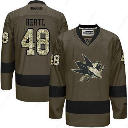 Men’s San Jose Sharks #48 Tomas Hertl Reebok Green Camo Player Jersey