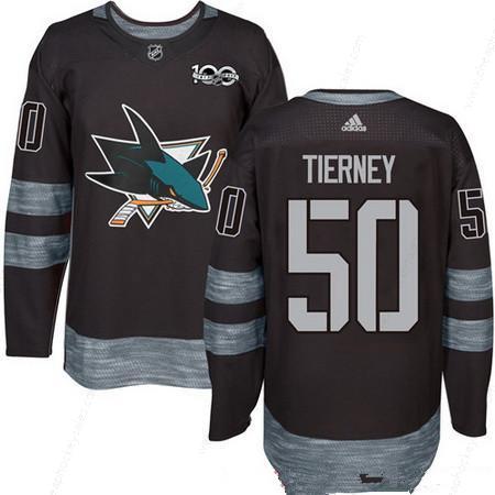 Men’s San Jose Sharks #50 Chris Tierney Black 100Th Anniversary Stitched NHL 2017 Adidas Hockey Jersey