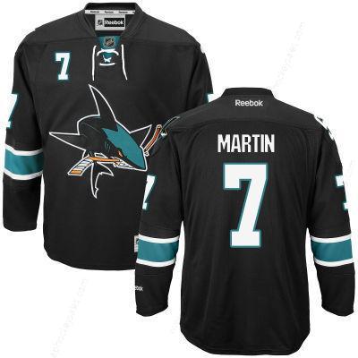 Men’s San Jose Sharks #7 Paul Martin Black Third Jersey