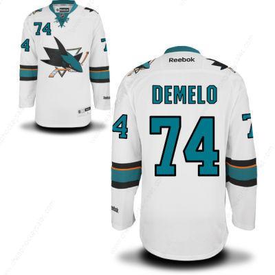 Men’s San Jose Sharks #74 Dylan Demelo White Away Jersey