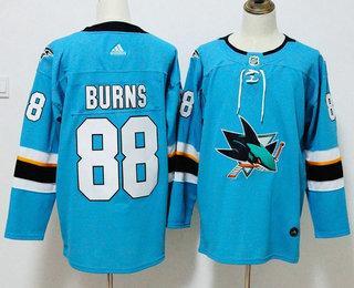 Men’s San Jose Sharks #88 Brent Burns Teal Blue 2017-2018 Hockey Stitched NHL Jersey