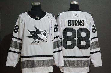 Men’s San Jose Sharks 88 Brent Burns White 2019 NHL All-Star Game Adidas Jersey