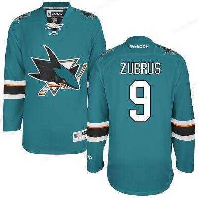 Men’s San Jose Sharks #9 Dainius Zubrus Teal Green Home Jersey