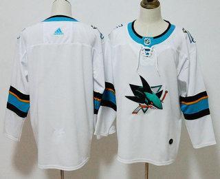 Men’s San Jose Sharks Blank White 2017-2018 Hockey Stitched NHL Jersey