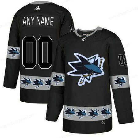 Men’s San Jose Sharks Custom Black Team Logos Fashion Adidas Jersey