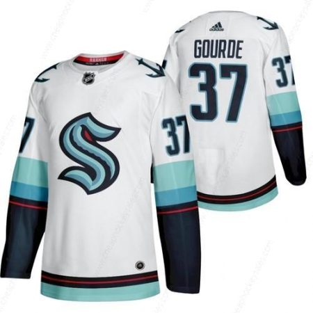 Men’s Seattle #37 Kraken Yanni Gourde 2022 Away White Jersey