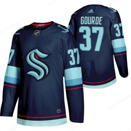 Men’s Seattle #37 Kraken Yanni Gourde 2022 Home Navy Jersey