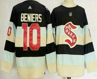 Men’s Seattle Kraken #10 Matthew Beniers Navy 2024 Winter Classic Authentic Jersey