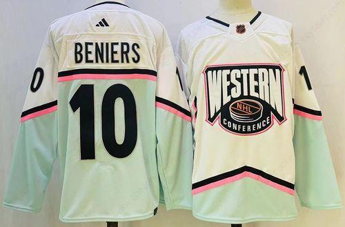 Men’s Seattle Kraken #10 Matty Beniers 2023 White All-Star Game Stitched Jersey